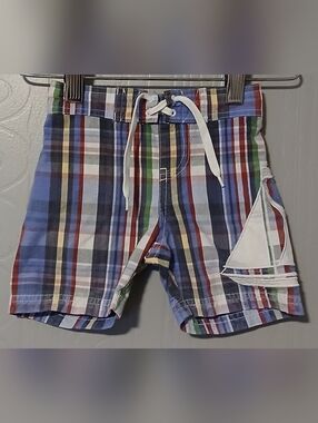 Janie and Jack Coastal Getaway Boys 6-12 Months Sailboat Swim Shorts